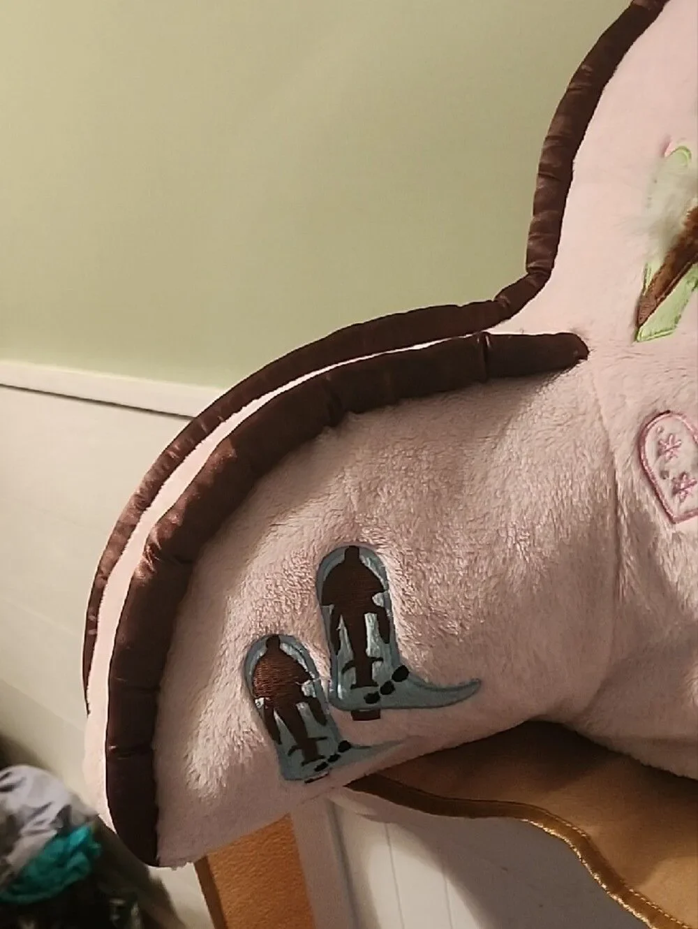 Pink 'I Love Horses' Plush Back Rest Pillow